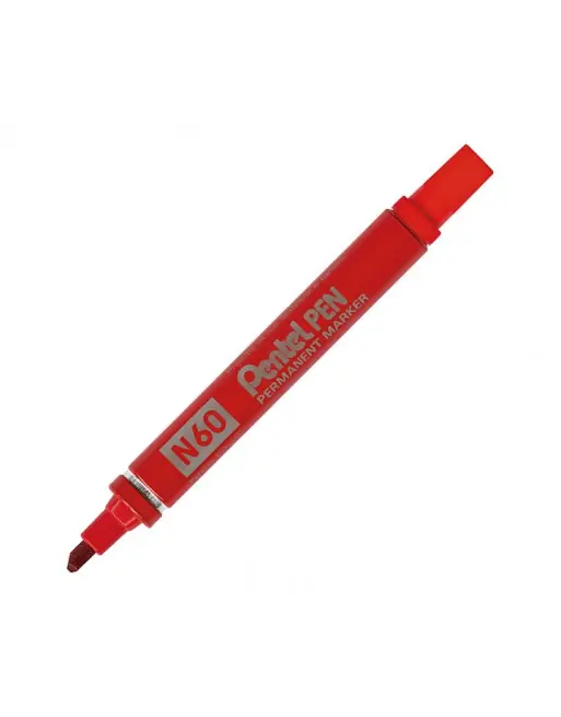 PENTEL MARCADOR PERMANENTE ROJO - N60 Precio Económico