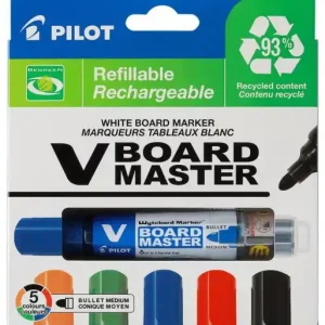 PILOT ESTUCHE 5 ROTULADADORES PARA PIZARRA BLANCA VBOARD MASTER RECARGABLES SURTIDO WBMA-VBM-M-S5-BG Original