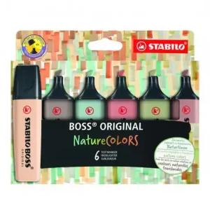 Oferta Limitada STABILO ESTUCHE 6 MARCADOR FLUORESCENTE RECARGABLE CON TINTA COMPATIBLES BOSS NATURE SURTIDO 70/6-2-2