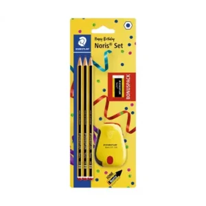 STAEDTLER BLÍSTER 3 LÁPICES NORIS 120-2 + AFILALÁPIZ CON DEPÓSITO 120 SBK3P2 Nueva Colección