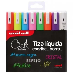 Imprescindible (Must-Have) UNIBALL MARCADOR DE TIZA LÍQUIDA CHALK PWE-5M/8P BASIC COLORES SURTIDOS BLÍSTER 8 UD 302422090