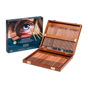 Premium DERWENT CAJA MADERA 48 LAPICES DE COLORES DE BASE OLEOSA LIGHTFAST 2305692