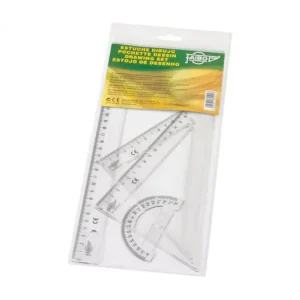 Disponible Ahora FAIBO ESTUCHE REGLA/ ESCUADRA/ CARTABON/ SEMICIRCULO 25CM - 804
