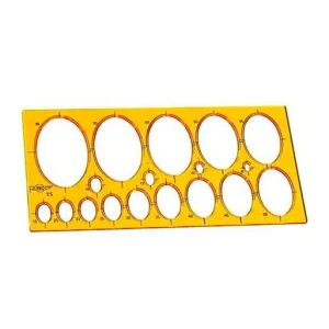 FAIBO PLANTILLAS ELIPSES CON 18 ELIPSES DE 8 A 75 MM CON REBORDE PARA TINTA MEDIDAS 27X13CM 270 Lujoso