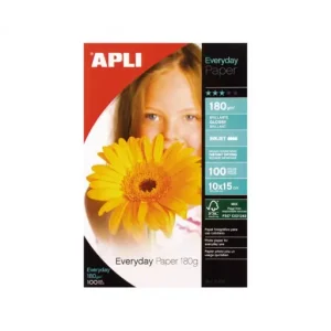 APLI 100 HOJAS PAPEL FOTOGRAFICO EVERYDAY 180 GR 10X15CM - 11476 Económico