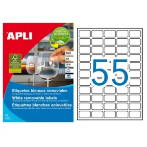 Pago Seguro APLI 100H A4 ETIQUETA BLANCAS REMOVIBLE 36.8X23.8 - 3051