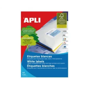 APLI 100H CON 12 ETIQUETA REDONDA DE 60MM. BLANCA - 01244 Lujoso