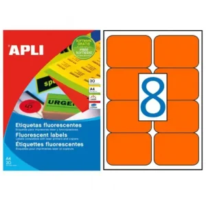 Imprescindible (Must-Have) APLI BLISTER 20 ETIQUETA NARANJA FLUOR 99.1X67.7 - 2875