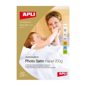APLI BLISTER 20 HOJAS A4 PAPEL PHOTO SATINADO 200GR - 04453 Precio Bajo