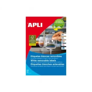 APLI BLISTER 25 ETIQUETA BLANCA REMOVIBLE 17.8X10 - 10197 Envío Internacional