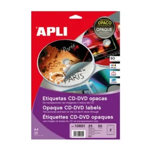 Solo Por Tiempo Limitado APLI BLISTER 25 HOJAS ETIQUETA CD OPACO DIAMETRO.117 ILC - 10601