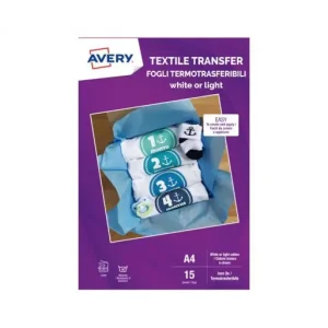 AVERY CAJA 15h PAPEL TRANSFER TEXTIL MD1004-UK Ordena Ya