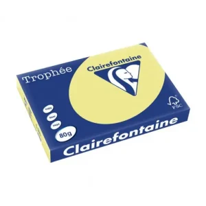 Súper Precio CLAIREFONTAINE PACK 500H PAPEL DE COLOR TROPHEE A3 80G AMARILLO - 1890C
