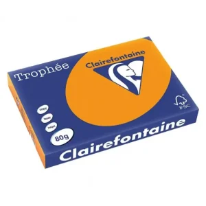 Compra Hoy CLAIREFONTAINE PACK 500H PAPEL DE COLOR TROPHEE A3 80G NARANJA - 1762