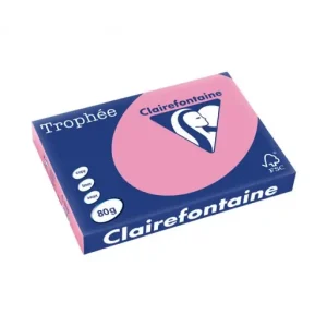 Premium CLAIREFONTAINE PACK 500H PAPEL DE COLOR TROPHEE A3 80G ROSA OSCURO - 1998C