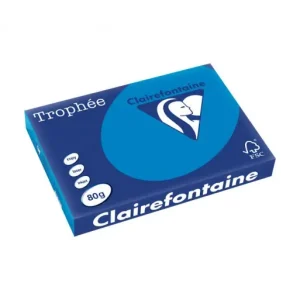 Pedido Al Por Mayor CLAIREFONTAINE PACK 500H PAPEL DE COLOR TROPHEE A3 80G TURQUESA - 1886C