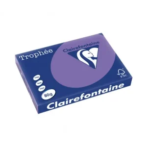 Garantía Incluida CLAIREFONTAINE PACK 500H PAPEL DE COLOR TROPHEE A3 80G VIOLETA - 1897C