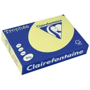 CLAIREFONTAINE PACK 500H PAPEL DE COLOR TROPHEE A4 80G AMARILLO - 1778C Premium