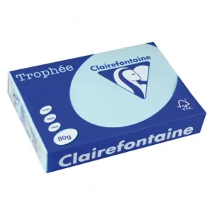 CLAIREFONTAINE PACK 500H PAPEL DE COLOR TROPHEE A4 80G AZUL CLARO - 1798C Precio De Oferta