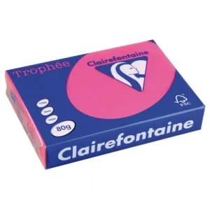 A Buen Precio CLAIREFONTAINE PACK 500H PAPEL DE COLOR TROPHEE A4 80G FUCSIA - 1771C