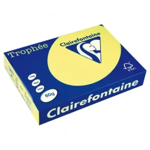 CLAIREFONTAINE PACK 500H PAPEL DE COLOR TROPHEE FLUOR A4 80G AMARILLO - 2977 Ordena Ya