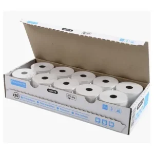 EXACOMPTA 10 ROLLOS DE PAPEL TERMICO PARA REGISTRADORA 57X60MM SIN BPA 40347E Solo Hoy