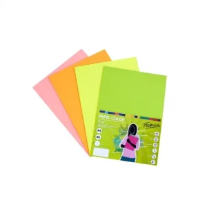 Directo De Fábrica FABRISA PACK 250H PAPEL DE COLOR 80GR A4 SURTIDO FLUOR - 15635