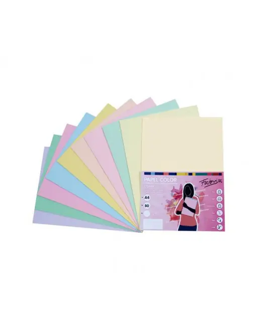 Pedido Al Por Mayor FABRISA PACK 250H PAPEL DE COLOR 80GR A4 SURTIDO PASTEL - 16329