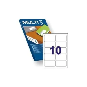MULTI3 100 HOJAS ETIQUETAS BLANCAS CANTOS REDONDOS POLIVALENTES 10 X 99,1x57 - 10499 Súper Precio