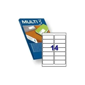 MULTI3 100 HOJAS ETIQUETAS BLANCAS CANTOS REDONDOS POLIVALENTES 14 X 99,1x38,1 - 04728 Stock Limitado