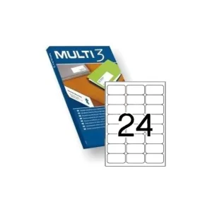 No Te Lo Pierdas MULTI3 100 HOJAS ETIQUETAS BLANCAS CANTOS REDONDOS POLIVALENTES 24 X 64x33,9 - 10494