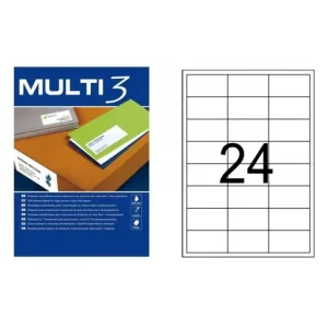 MULTI3 100 HOJAS ETIQUETAS BLANCAS POLIVALENTES 24 ET X 64,6X 33,8 MM - 04701 Bestseller