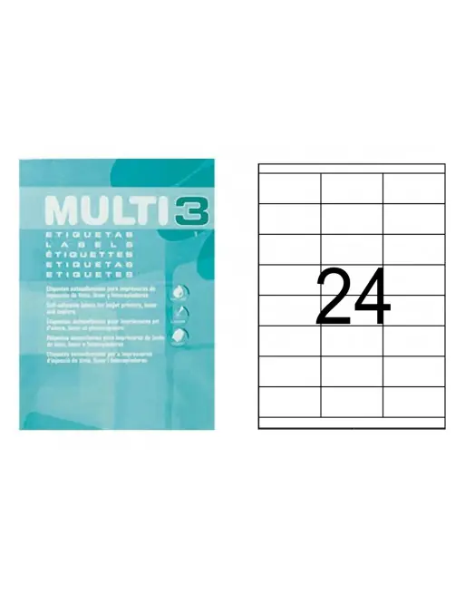 Máxima Calidad MULTI3 DE 100 HOJAS ETIQUETAS BLANCAS POLIVALENTES 56 ET X 52.5X 21.2 - 10491