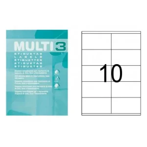 MULTI3 DE 500 HOJAS ETIQUETAS BLANCAS POLIVALENTES 105X57 - 10529 Edición Limitada