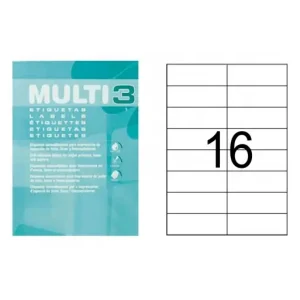 MULTI3 500 HOJAS ETIQUETAS BLANCAS POLIVALENTES 105X37 - 10524 Máxima Calidad