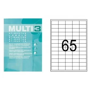 MULTI3 500 HOJAS ETIQUETAS BLANCAS POLIVALENTES 38.0X 21.2 - 10509 Auténtico