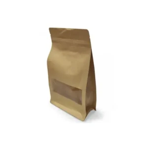 A IBP BOLSA PAPEL KRAFT PLASTIFICACO RECTANGULAR CON VENTANA. BASE CON FUELLE Y AUTOCIERRE MEDIDA 16X26+8 500 UNIDADES ID-19/10/ Novedad
