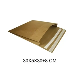 Novedad A IBP SOBRES PAPEL E-COMMERCE KRAFT CON DOBLE SOLAPA ADHESIVA FUELLE Y TEAR OFF MEDIDA 30X5X30+8 CM 250 UNID ID-19/50/210