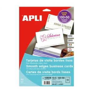 Promoción APLI TARJETA VISITA PROFESIONAL CALIDAD MATE 89X51 IMPRESION EN TINTA Y LÁSER - A4 T
